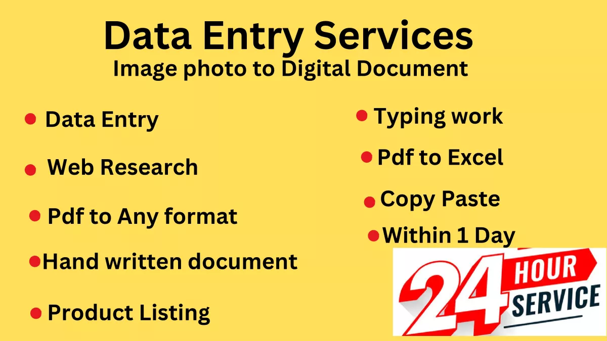 write any type of hand written documents to any format like Word, Excel, Pdf, Jpeg, Etc.